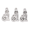 Tibetan Style Alloy Kitten Pendants X-TIBEP-S319-060AS-RS-2