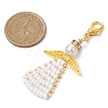 Angel Glass Seed Beads Pendants Decrotions HJEW-MZ00113-02-3