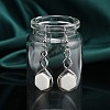 Hexagon Natural Shell Dangle Earrings EJEW-K298-02P-3