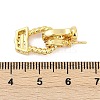 Brass Micro Pave Clear Cubic Zirconia Fold Over Clasps KK-M311-21G-3