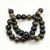 Natural Golden Sheen Obsidian Beads Strands G-C068-4mm-9-2