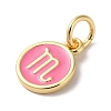 Real 18K Gold Plated Brass Enamel Charms KK-L216-001G-F04-2