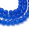 Baking Paint Transparent Crackle Glass Round Bead Strands DGLA-Q018-6mm-69-1