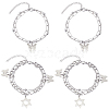 4Pcs 2 Styles Alloy Multi-strand Bracelets for Women BJEW-SC0001-59-1