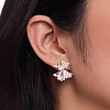 Brass Micro Pave Cubic Zirconia Stud Earrings WGC11E7-02-2