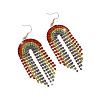 Rainbow Alloy Rhinestone Dangle Earrings FS-WG2B80A-01-5