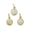 Ion Plating(IP) Natural Amazonite Half Round Charms with Jump Ring STAS-A097-05G-13-1