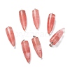 Cherry Quartz Glass Pointed Pendants G-D040-02P-1