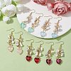 Synthetic White Howlite Chips & Glass Heart Dangle Earrings EJEW-JE05513-4