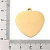 Valentine's Day PVD Vacuum Plating 201 Stainless Steel Pendants STAS-L079-24G-01-3