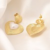 Rack Plating Heart Brass Dangle Stud Earrings EJEW-H143-16G-3