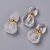 Hexagon Natural Quartz Crystal Perfume Bottle Pendants G-H241-03E-G-1