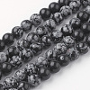 Natural Snowflake Obsidian Bead Strands G-G735-72-8mm-1