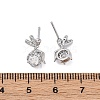 Brass Micro Pave Cubic Zirconia Stud Earrings EJEW-D288-18P-3