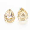 Brass Micro Pave Cubic Zirconia Slide Charms ZIRC-F070-13-FF-2