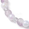 Tulip & Star & Round Two Tone Glass Imitation Jade Beaded Stretch Bracelets BJEW-JB10684-5