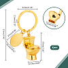   4Pcs Zinc Alloy Mini Toilet Pendant Keychain KEYC-PH0001-98-2