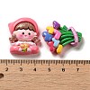 Flower Cute Girl Opaque Resin Decoden Cabochons CRES-P034-02-3