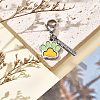 Dog Paw Print Alloy Enamel Pendant Decoration HJEW-JM02495-01-2