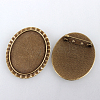 Vintage Alloy Brooch Cabochon Bezel Settings PALLOY-N0085-20AB-NF-2