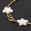 Synthetic Shell Star Link Bracelet BJEW-F431-04G-3