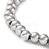 Non-Tarnish 316 Surgical Stainless Steel Round Beaded Stretch Bracelets BJEW-M305-01C-P-2