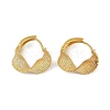 Brass Twist Hoop Earrings EJEW-Q391-05G-01-2