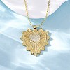 Brass Micro Pave Clear Cubic Zirconia Heart Pendant Necklaces for Women NJEW-S438-07C-G-1