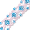 Braided ToHo Round Seed Beads & Glass Flower Bracelets for Women BJEW-MZ00064-3