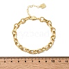 Brass Oval & Twist Ring Link Chain Bracelets for Women BJEW-F531-06G-5