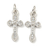 Rack Plating Brass Micro Pave Clear Cubic Zirconia Pendants KK-B093-06P-1