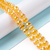 Electroplate Transparent Glass Beads Strands EGLA-H101-03C-4