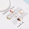 Natural Gemstone Chips Beaded Finger Rings RJEW-JR00512-2