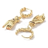 Real 18K Gold Plated Brass Dangle Hoop Earrings EJEW-L269-015G-2