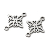 304 Stainless Steel Rhombus Flower Connector Charms STAS-G361-04P-2