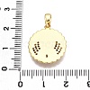 Brass Micro Pave Cubic Zirconia Pendants KK-T070-39G-3