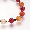 Natural Agate Beads Anklets AJEW-AN00182-3