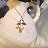 European Imitation Pearl with Alloy Wings Angel Pendant Necklaces for Women WH2548-9-1