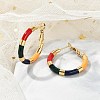 PVD Vacuum Plating 201 Stainless Steel Enamel Hoop Earrings for Women EJEW-B016-33C-2