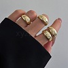 4Pcs Alloy Open Cuff Rings Kit for Women RJEW-K260-05G-1