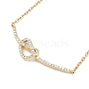 Rack Plating Brass Micro Pave Clear Cubic Zirconia Heart Pendant Cable Chain Necklaces NJEW-P317-08G-1