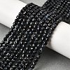 Natural Black Sapphire Beads Strands G-G259-C02-4x4mm-1