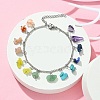 Chakra Theme Natural & Synthetic Mixed Gemstone Nugget Charm Bracelets BJEW-TA00401-2