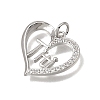 Brass Micro Pave Clear Cubic Zirconia Pendants CU-CBAEEA8-09A-P-2