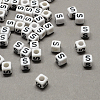 Large Hole Acrylic Letter European Beads LS-X-SACR-Q103-6mm-01S-1