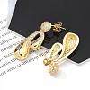 Rack Plating Brass Micro Pave Clear Cubic Zirconia Stud Earrings for Women EJEW-C125-21D-G-3