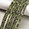 Round Frosted Natural TaiWan Jade Bead Strands G-M248-4mm-02-1