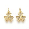 Brass Micro Pave Cubic Zirconia Charms ZIRC-J021-07G-RS-1