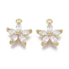 Brass Micro Pave Cubic Zirconia Charms KK-R132-009-NF-1