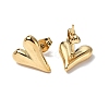 Ion Plating(IP) 304 Stainless Steel Heart Stud Earrings for Women X-EJEW-F300-09G-2